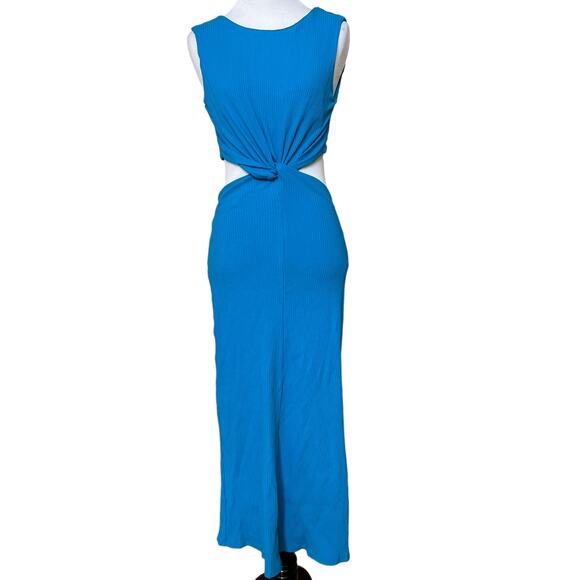Line & Dot Revolve Willow Backless Midi Dress in Capri Blue SMALL NWT - Picture 3 of 9